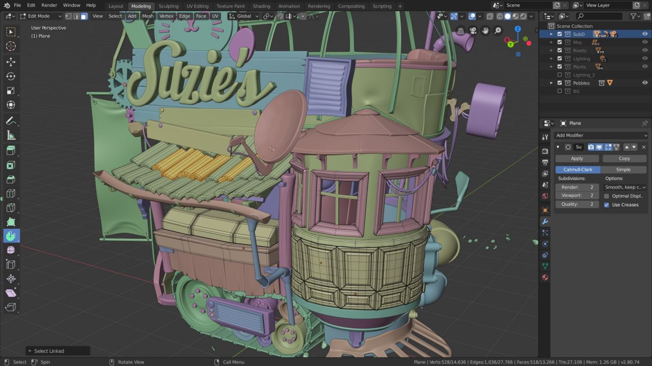 a blender screenshot of viewport models